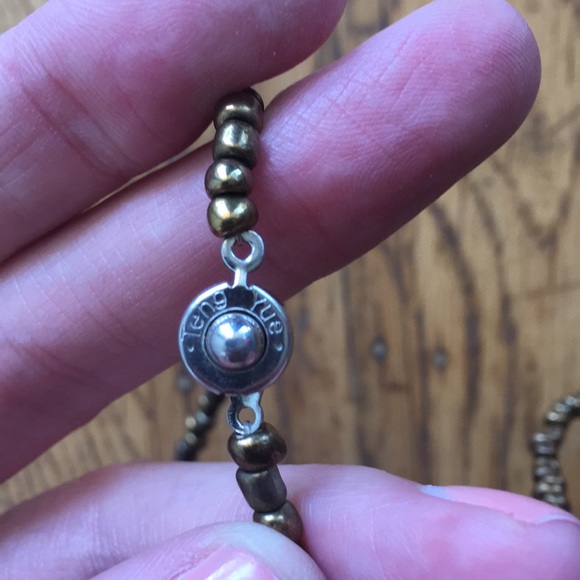 31 bits gold, orange & teal statement necklace - Picture 3 of 4